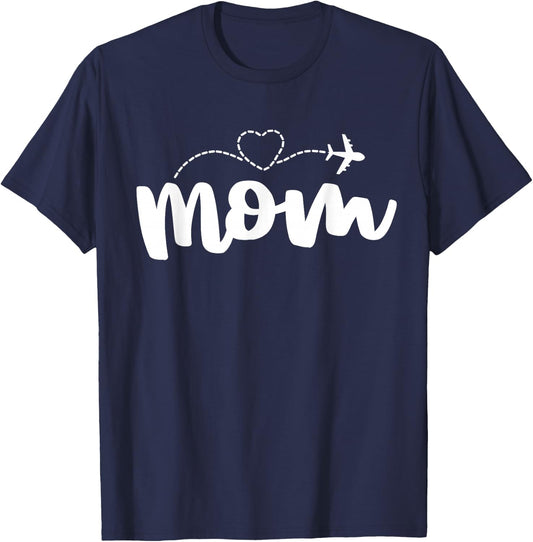 Mom Flight Attendant Shirts Cabin Crew Gift Mothers Day T-Shirt - T-Shirt | Navy