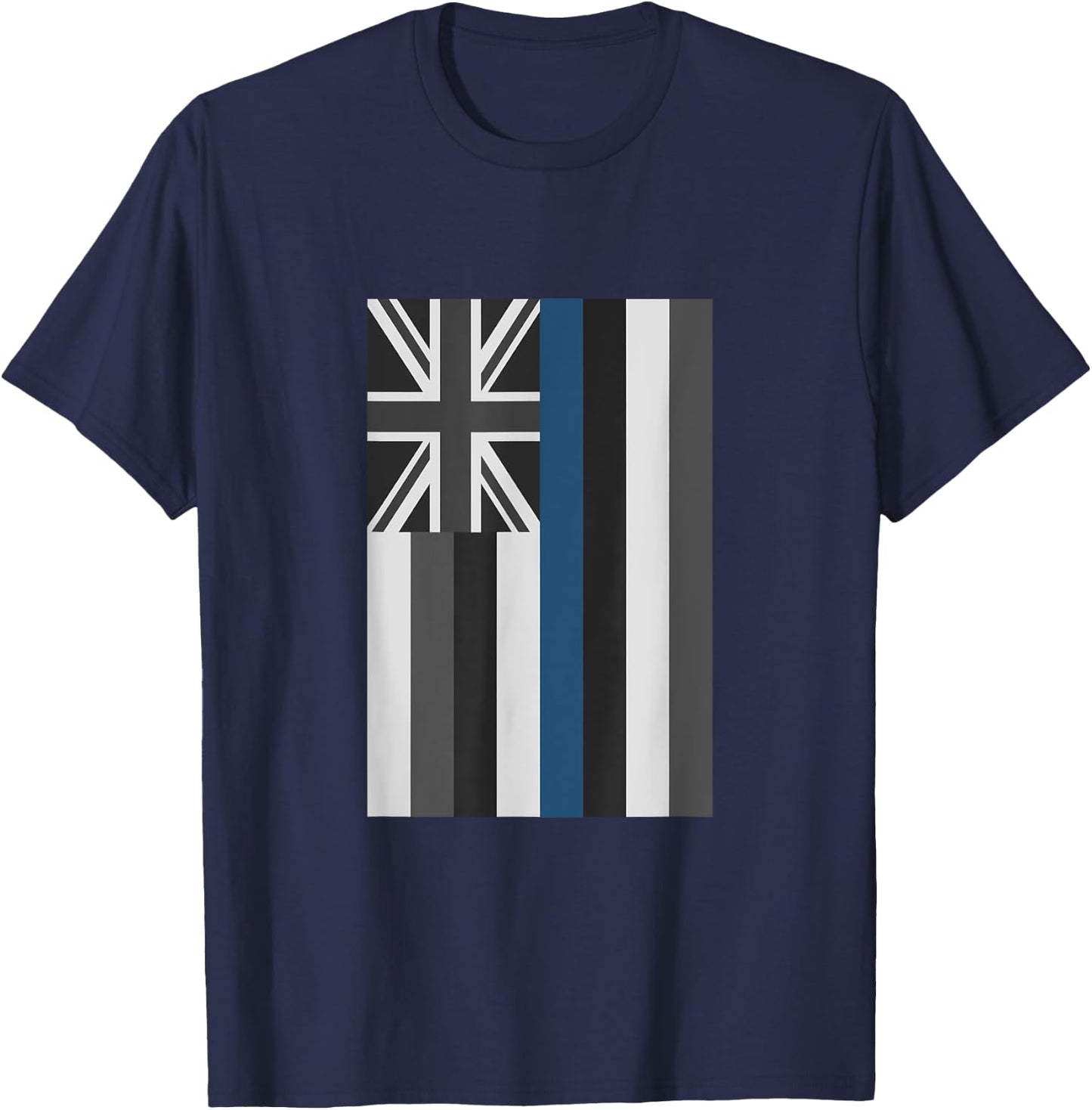 Thin Blue Line Hawaii Police Hawaiian Flag Police Gift T-Shirt - T-Shirt | Navy