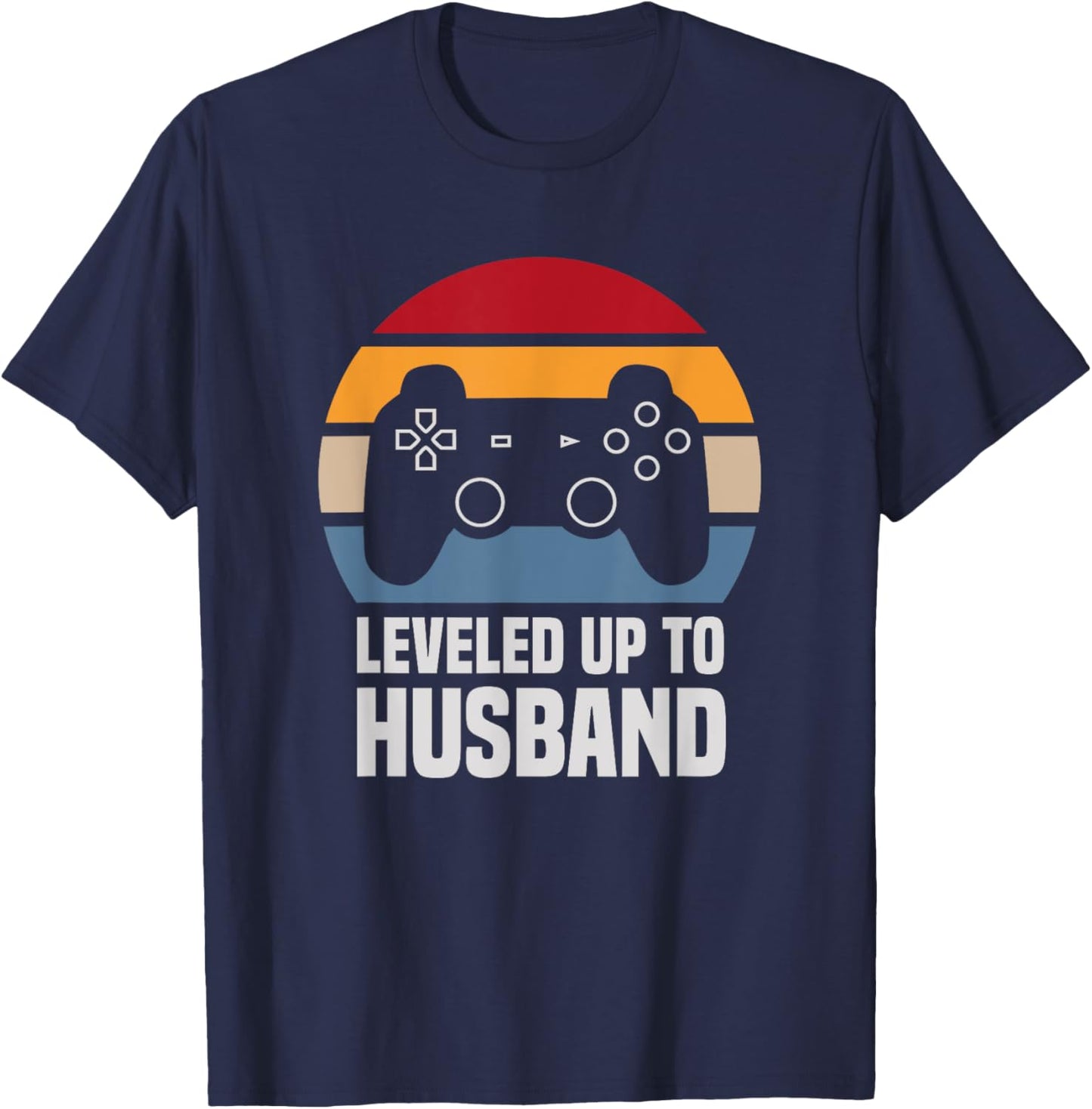 Leveled Up To Husband Gifts Newly Married Couple T-Shirt - T-Shirt | Navy