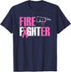 Fight Breast Cancer Firefighter, Pink Awareness T-Shirt - T-Shirt | Navy
