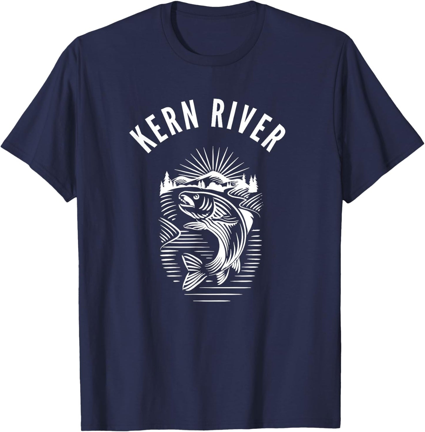 Kern River California fishing fly fishing retro T-Shirt - T-Shirt | Navy