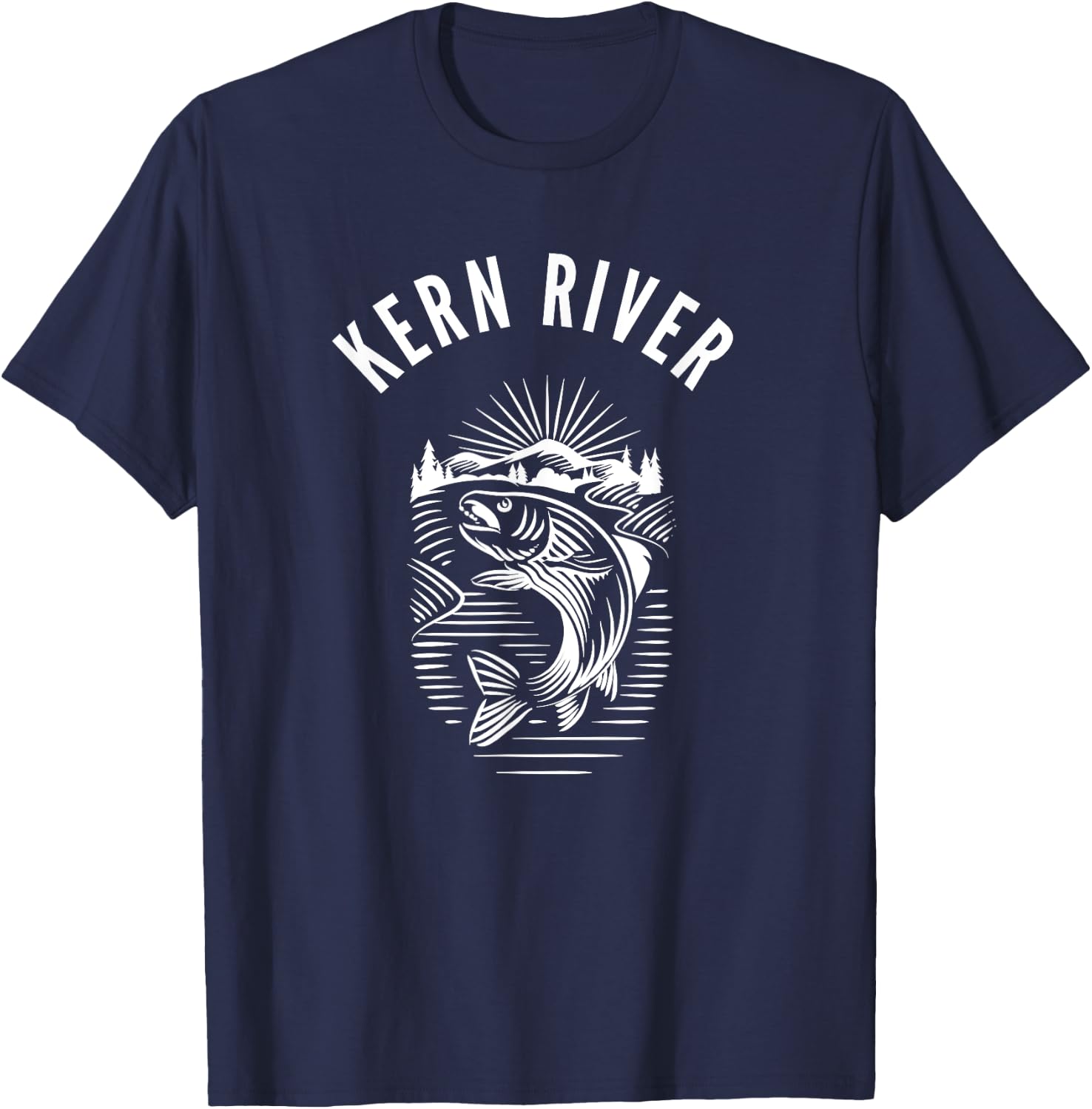 Kern River California fishing fly fishing retro T-Shirt - T-Shirt | Navy