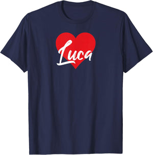 I Love Luca First Name I Heart Named T-Shirt - T-Shirt | Navy