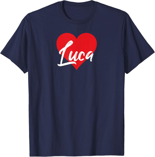 I Love Luca First Name I Heart Named T-Shirt - T-Shirt | Navy