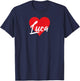 I Love Luca First Name I Heart Named T-Shirt - T-Shirt | Navy