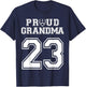 Custom Proud Football Grandma Number 23 Personalized Women T-Shirt - T-Shirt | Navy