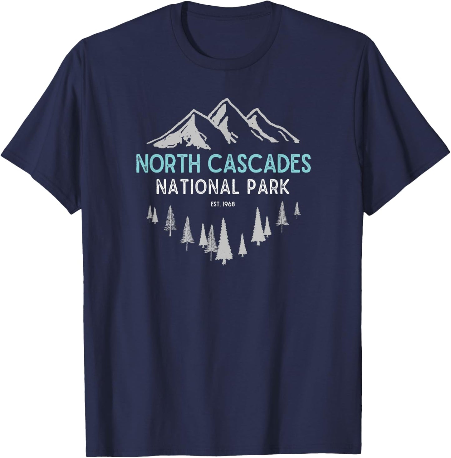 North Cascades National Park Vintage Washington T-Shirt - T-Shirt | Navy