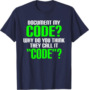 Document My Code T-Shirt - T-Shirt | Navy