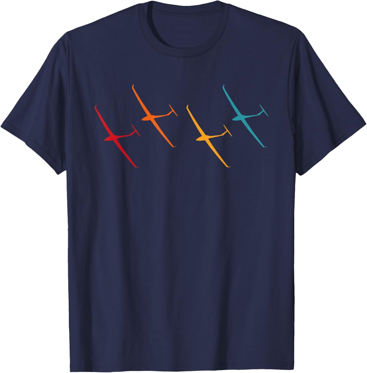 Glider Pilot Retro Plane Glider Airplane Sailplane Gliding T-Shirt - T-Shirt | Navy