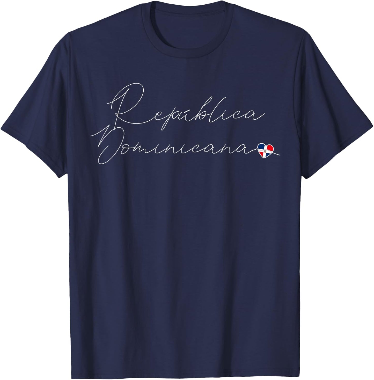 Simple Love Dominican Flag Heart on República Dominicana T-Shirt - T-Shirt | Navy