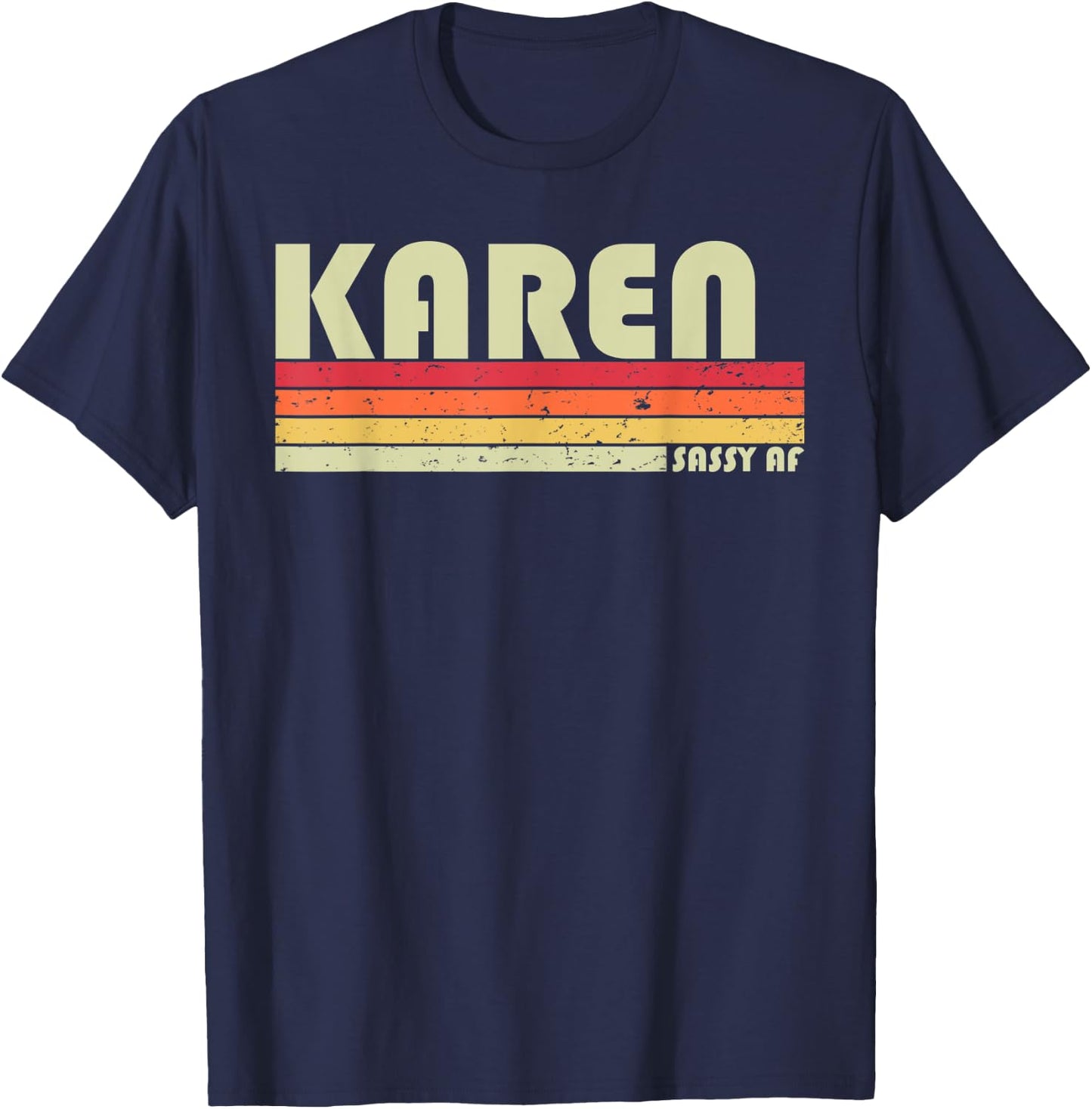 KAREN Gift Name Personalized Retro Vintage 80s 90s Birthday T-Shirt - T-Shirt | Navy
