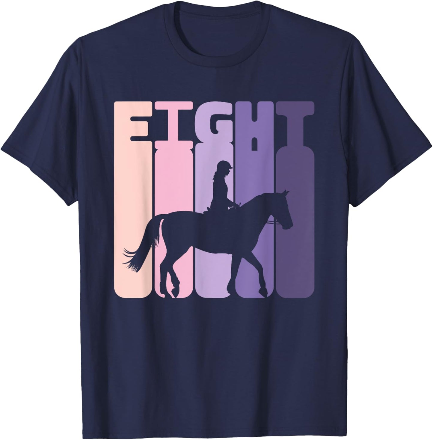 8th Birthday Horse Rider Girl Horse Fan 8 Years Girl T-Shirt - T-Shirt | Navy