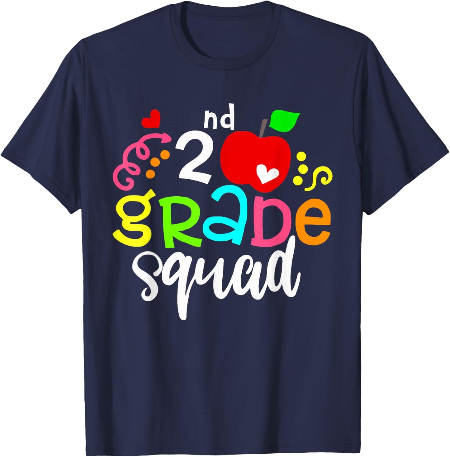 2nd Grade Squad Shirt Funny Second Grade Team Back To School T-Shirt - T-Shirt | Navy