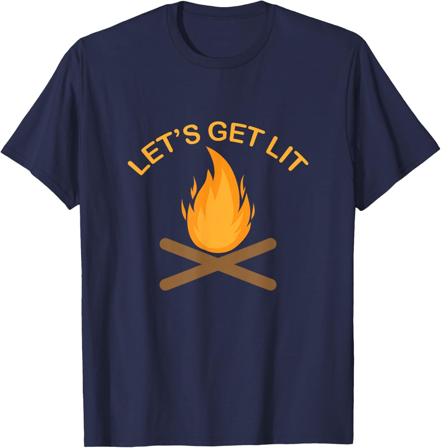 Camping campfire "Let's Get Lit" T-Shirt - T-Shirt | Navy