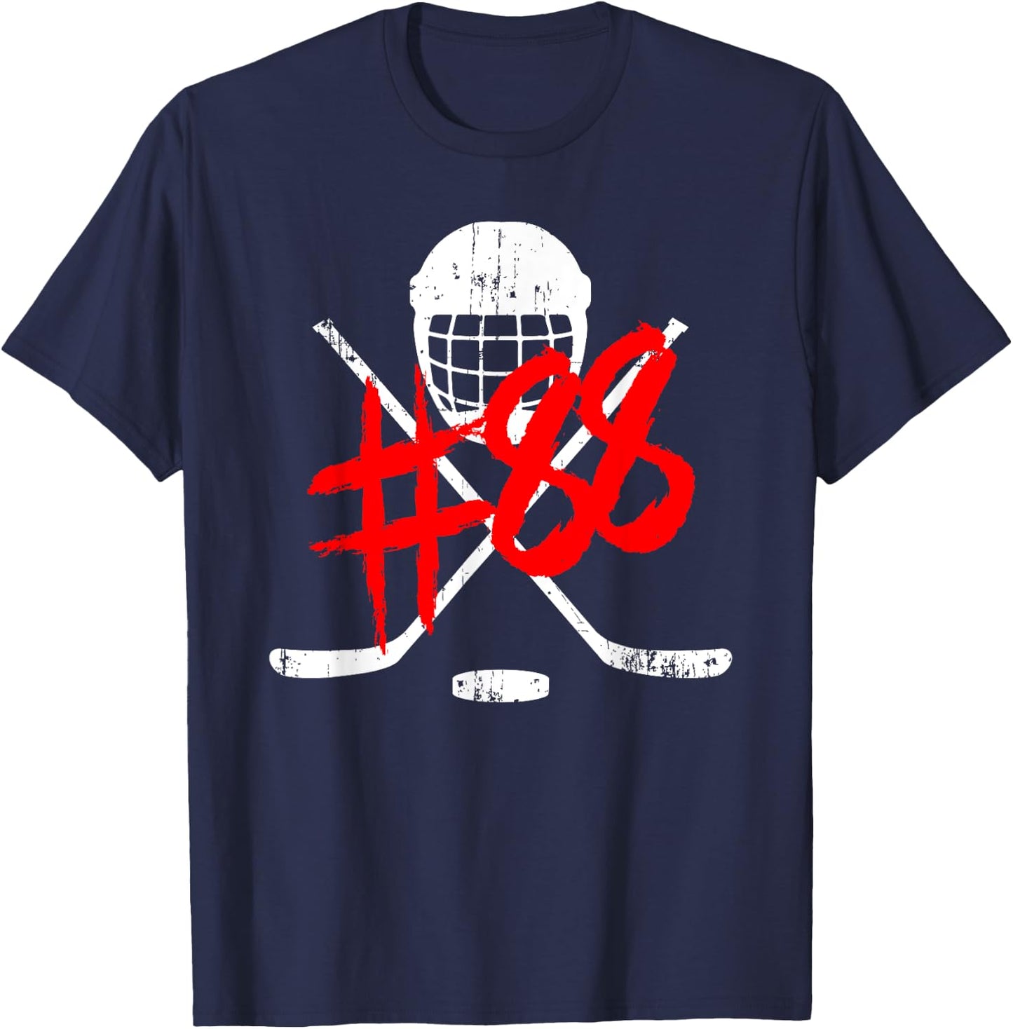 Vintage Hockey 88 Jersey Number T-Shirt - T-Shirt | Navy