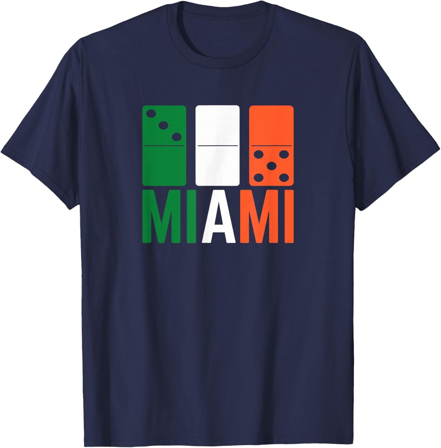 Three Zero Five 305 Miami Domino T-Shirt - T-Shirt | Navy