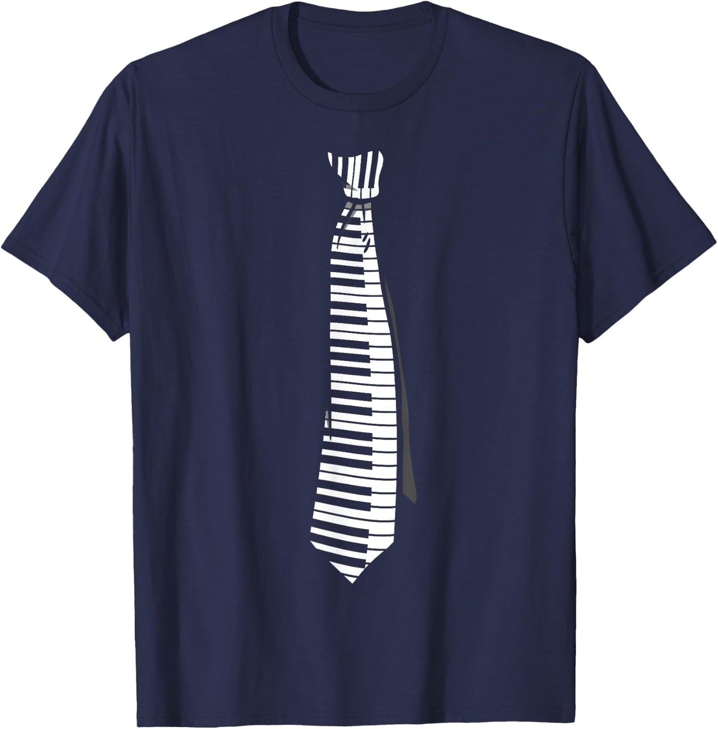 Piano Pianist Funny Keyboard Tie T-Shirt - T-Shirt | Navy