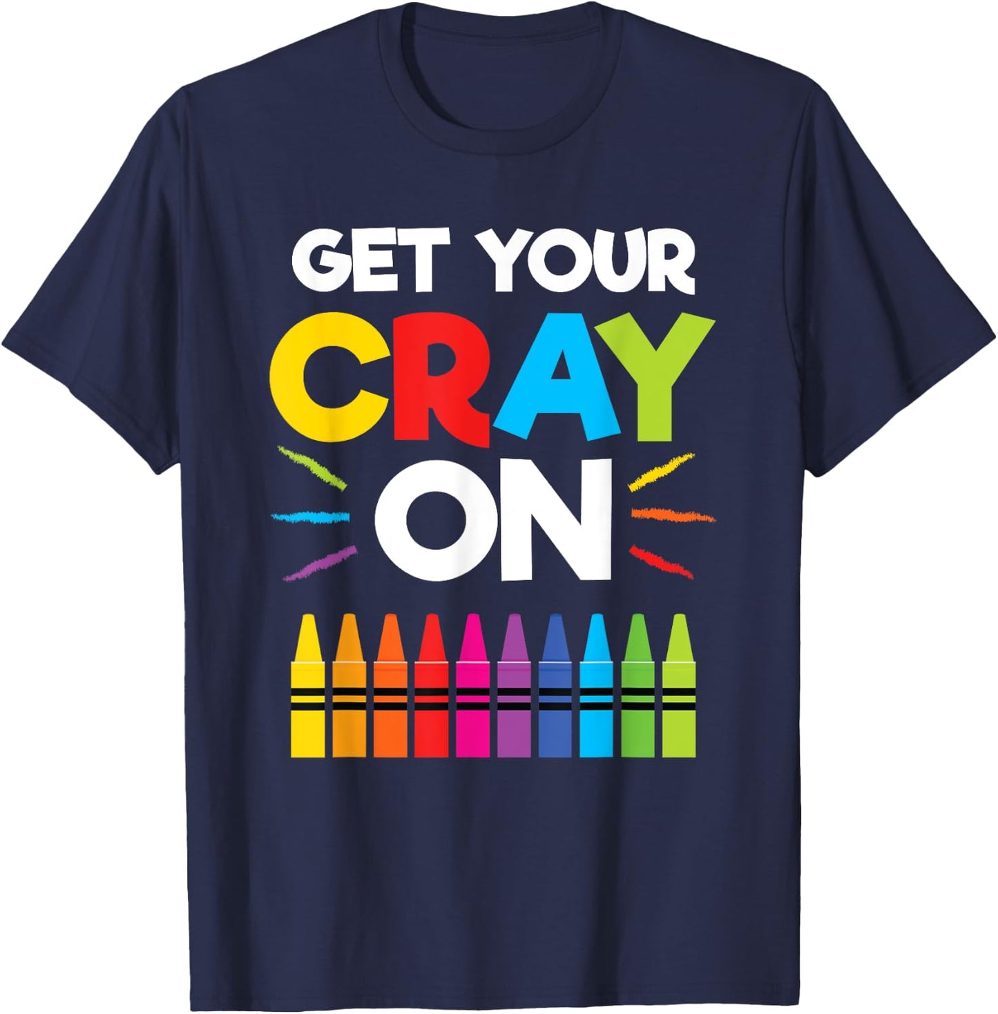 Get Your Crayon Shirt Boys Girls Kids 100th Day of School T-Shirt - T-Shirt | Navy