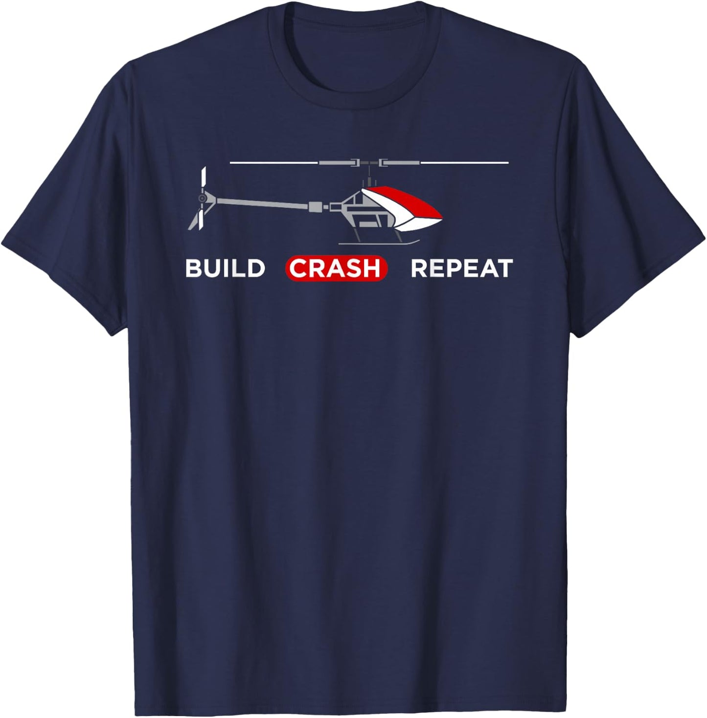 Funny RC Helicopter Design T-Shirt - T-Shirt | Navy