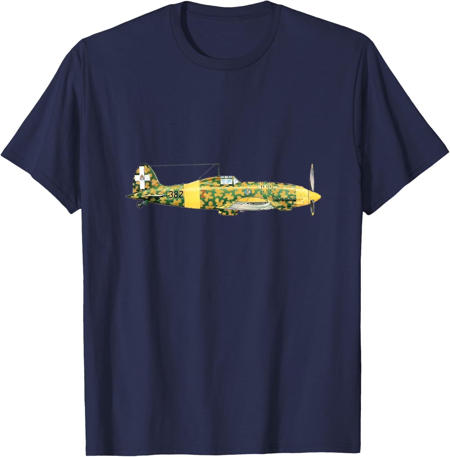 Macchi Mc 202 Folgore Italian Warbird WW2 T-Shirt - T-Shirt | Navy