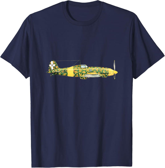 Macchi Mc 202 Folgore Italian Warbird WW2 T-Shirt - T-Shirt | Navy