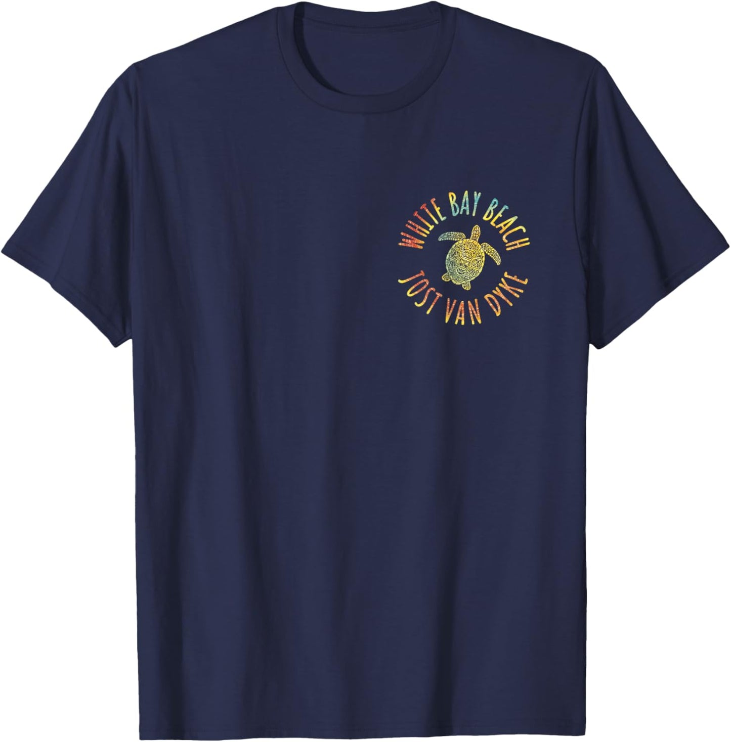 JCombs: White Bay Beach, Jost Van Dyke, Sea Turtle (2-Sided) T-Shirt - T-Shirt | Navy
