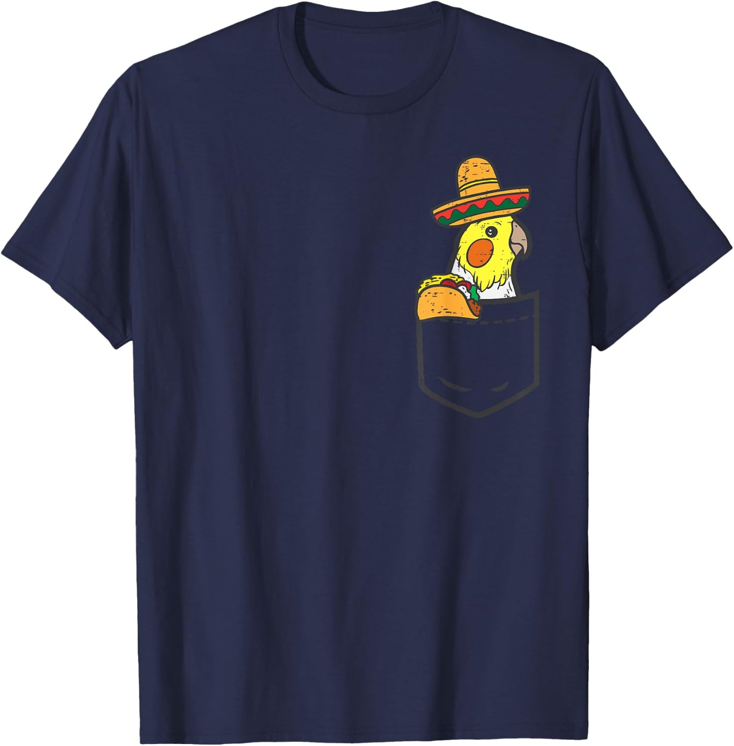 Mexican Cockatiel Bird Pocket Fiesta Cinco De Mayo Kids T-Shirt - T-Shirt | Navy