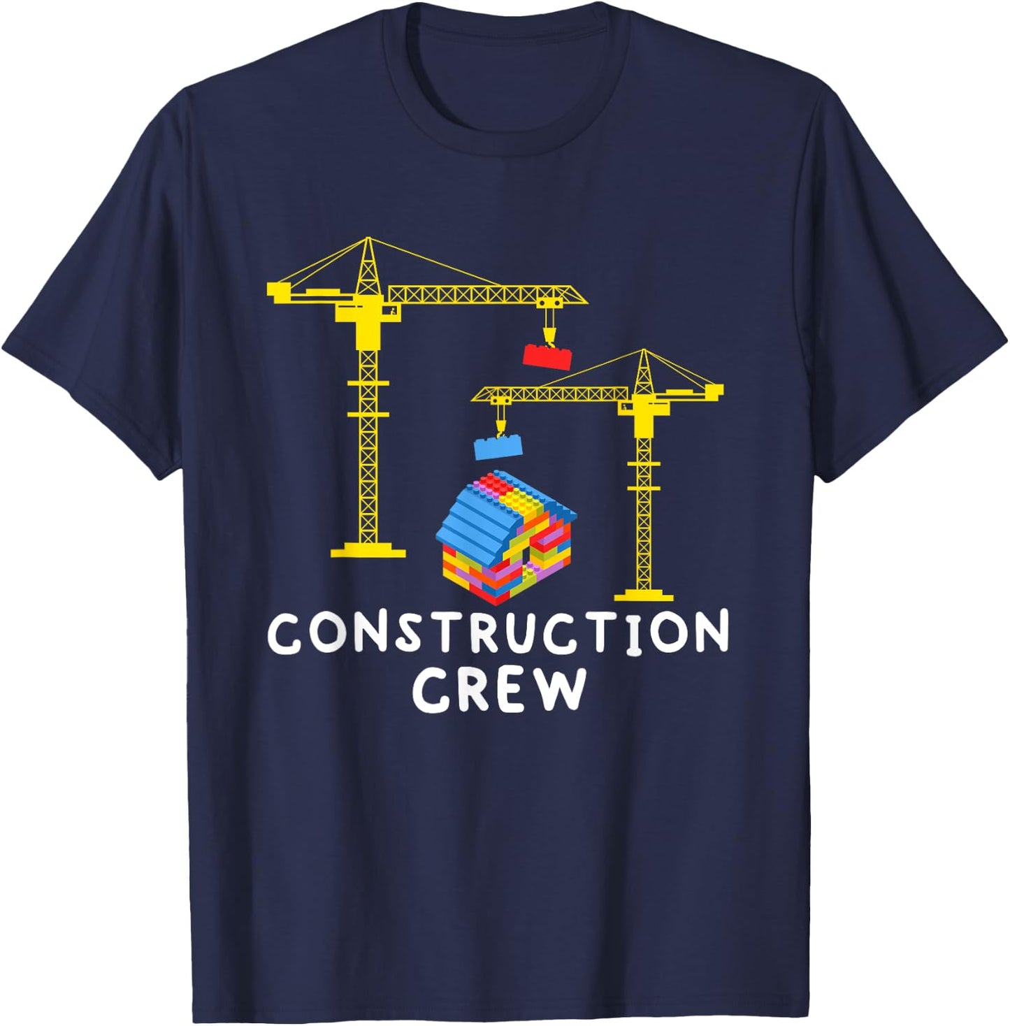 Construction Crew Bricklayer Building Blocks Master Builder T-Shirt - T-Shirt | Navy
