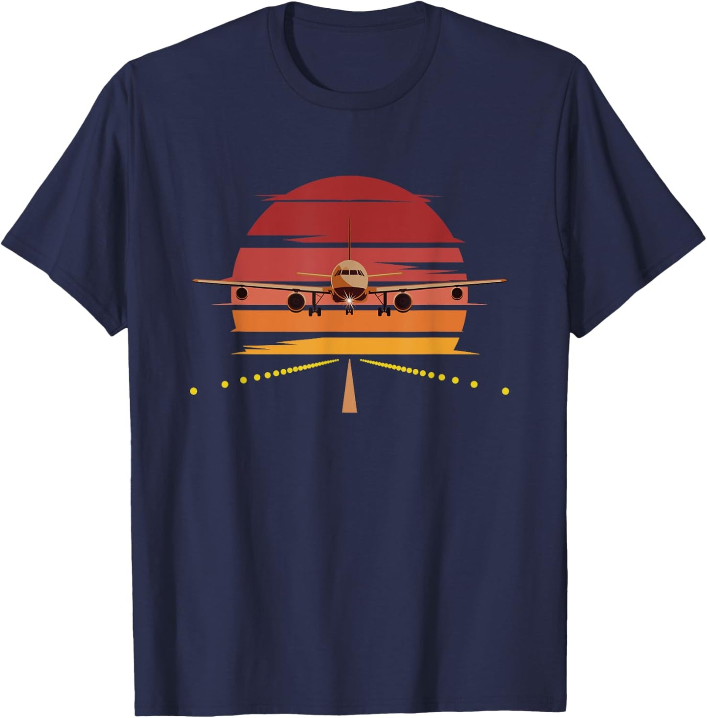 Pilot & Gifts Retro Airplane Pilot - Men's Black Small Classic Fit Short Sleeve Cotton 60% Polyester 40% T-Shirt - T-Shirt | Navy