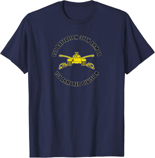 1st Battalion 37th Armor 1st Armored Division Veteran Gift T-Shirt - T-Shirt | Navy