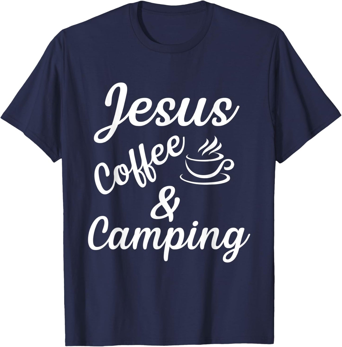 Jesus coffe camping T-Shirt - T-Shirt | Navy