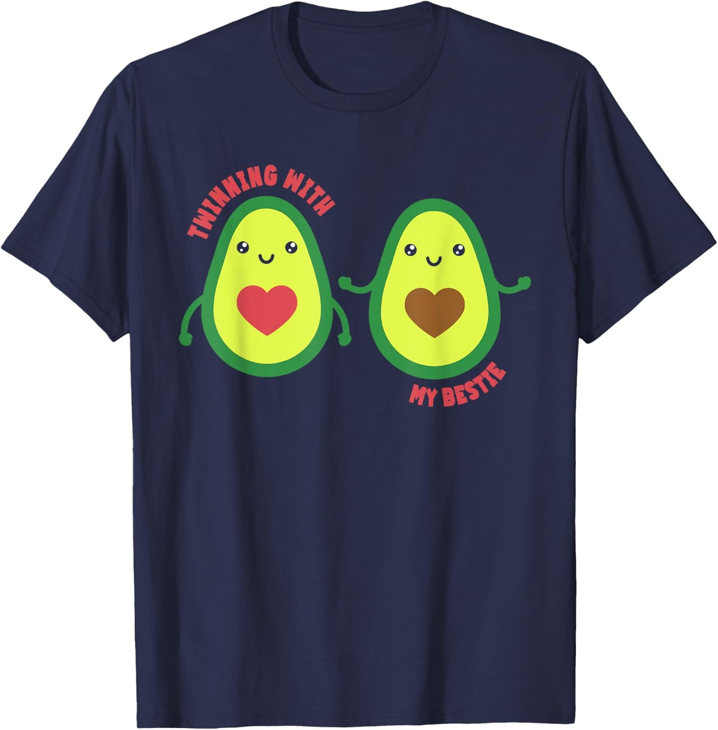 Matching Twin Twinning With My Bestie Avocado T-Shirt - T-Shirt | Navy