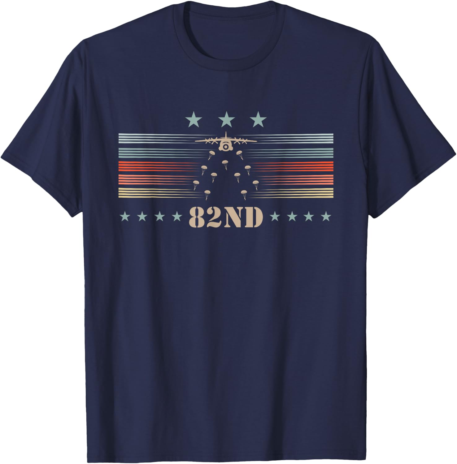 82nd Airborne Paratrooper Vintage T-Shirt - T-Shirt | Navy