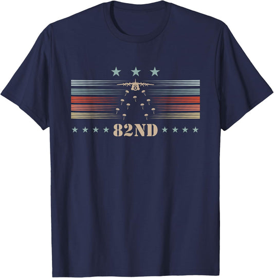 82nd Airborne Paratrooper Vintage T-Shirt - T-Shirt | Navy