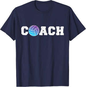 Team Coach Coach Volleyball Player T-Shirt - T-Shirt | Navy