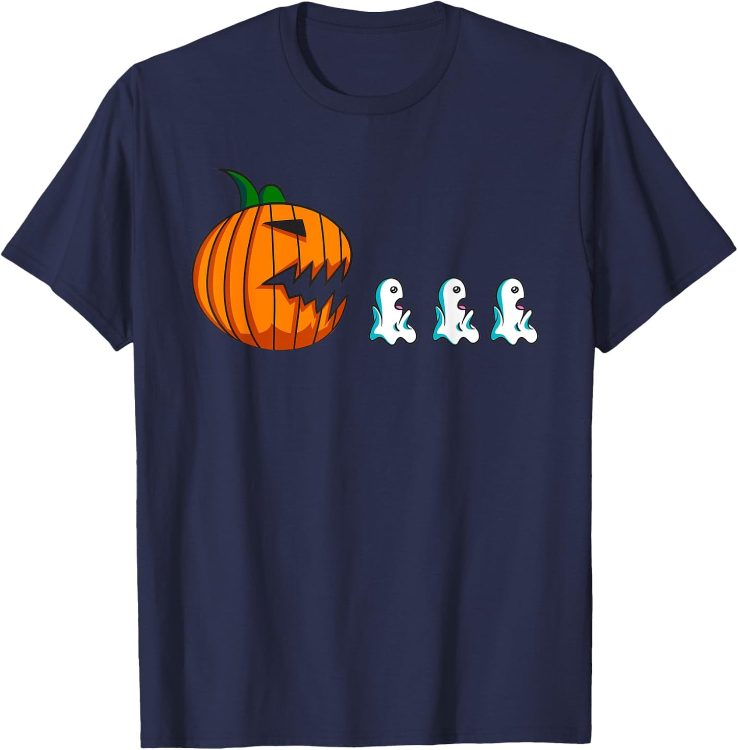 Pumpkin Ghosts Funny Halloween Kids Men T-Shirt - T-Shirt | Navy