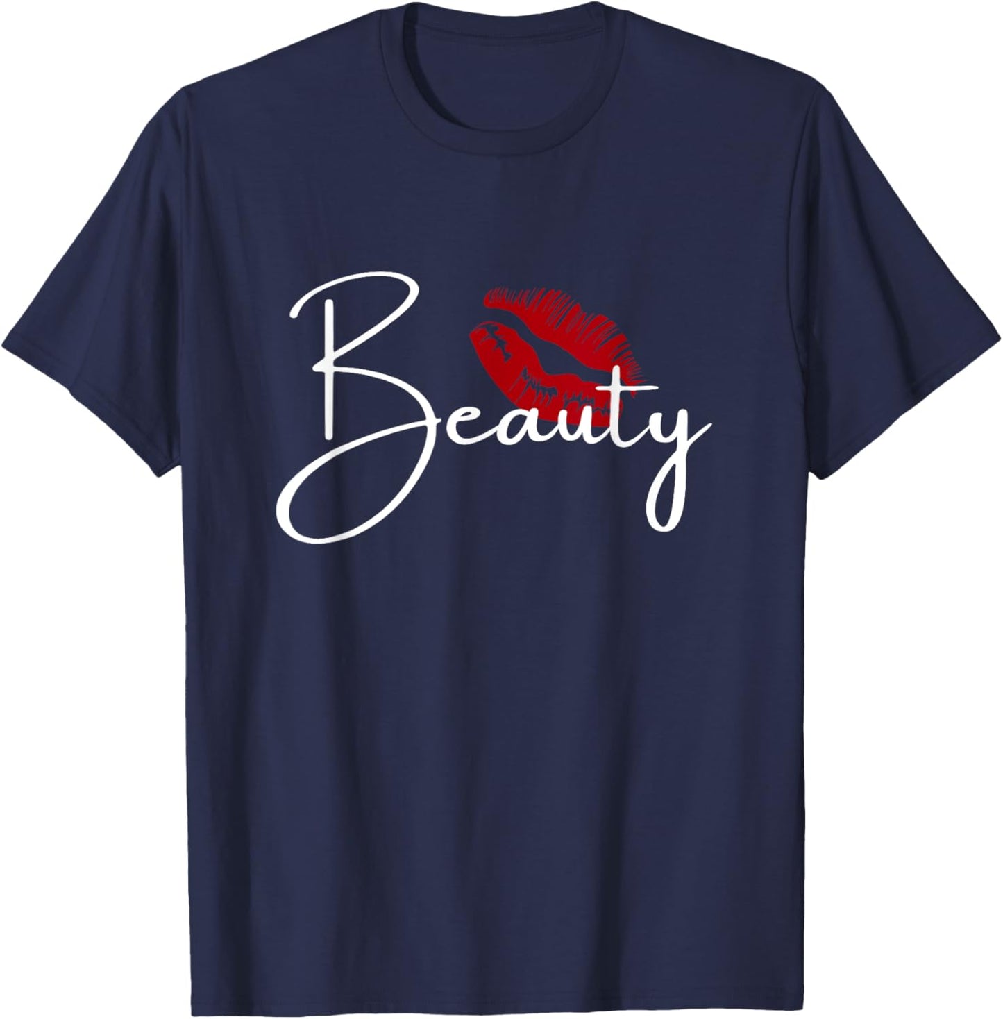 Beauty Matching Couple Outfit Gift T-Shirt - T-Shirt | Navy