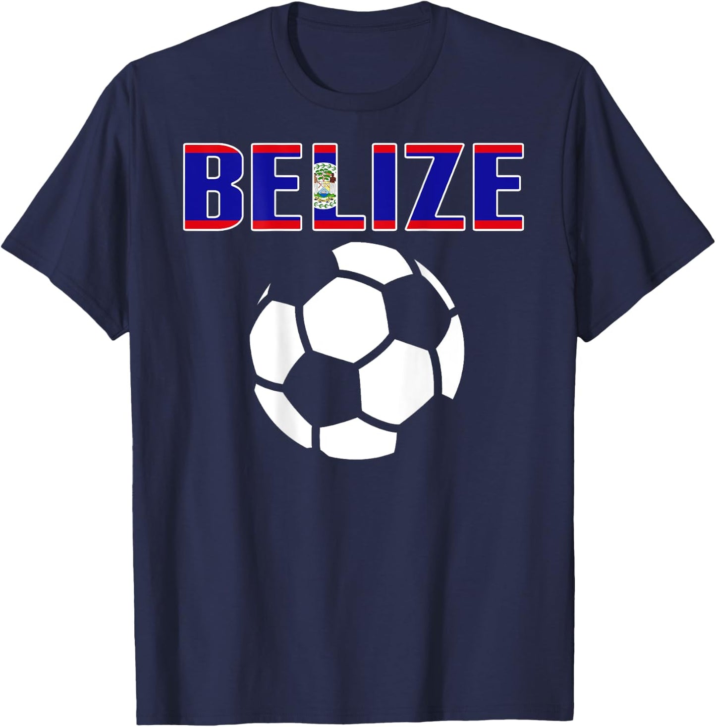 Proud Belize Soccer Lovers Jersey - Belizean Football Fans T-Shirt - T-Shirt | Navy