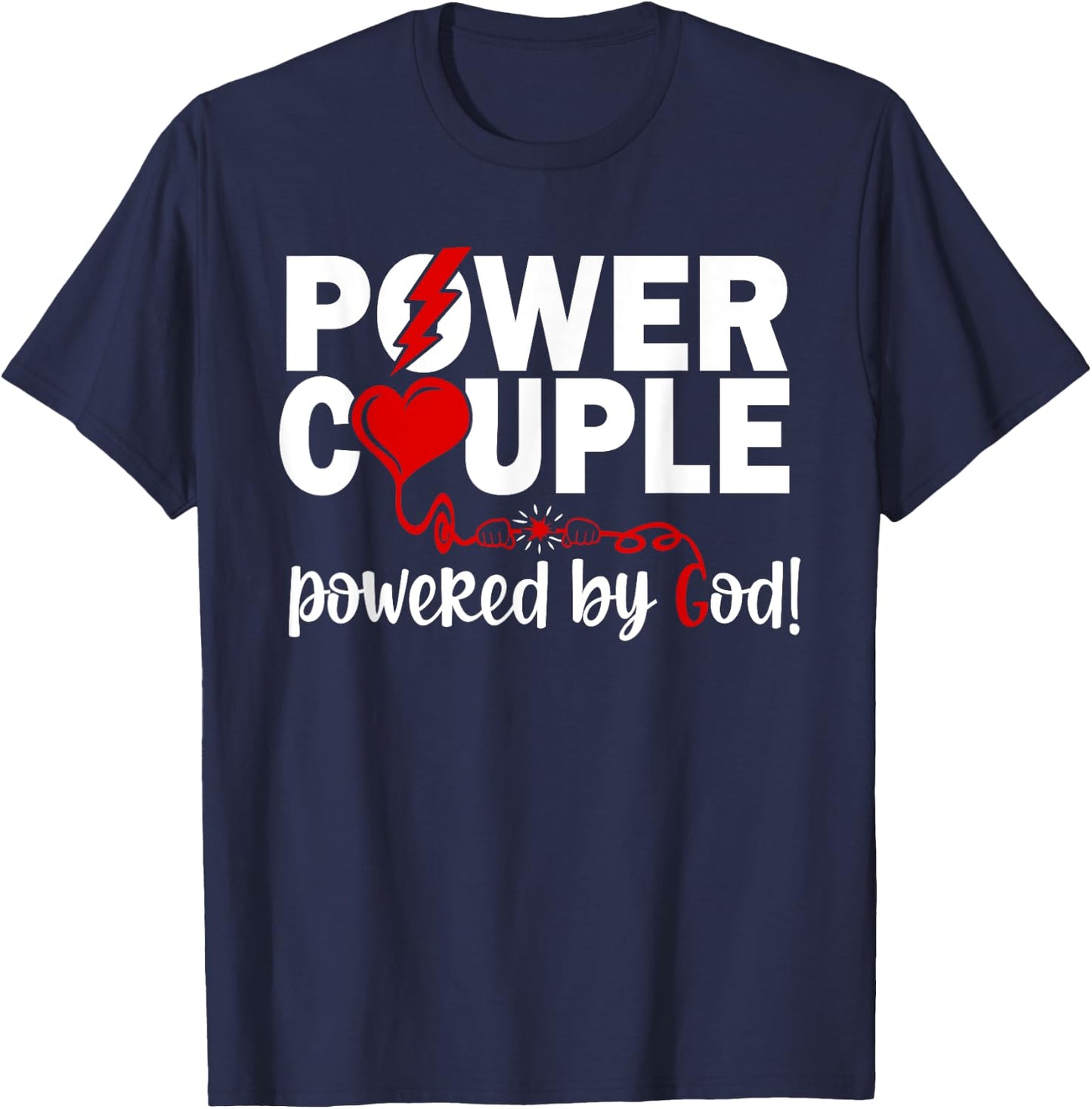 Christian Power Couple Christian Faith T-Shirt - T-Shirt | Navy