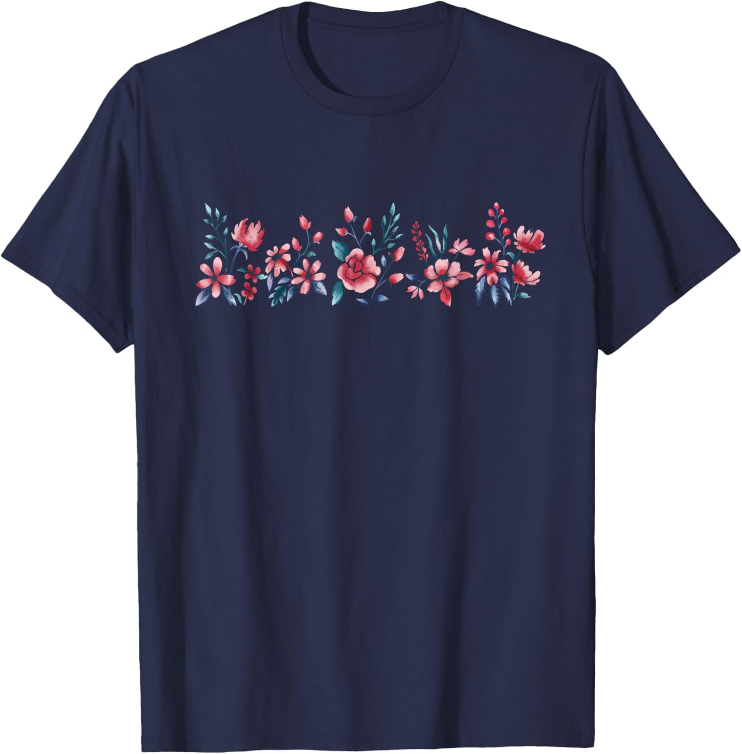 Vintage Inspired Botanical Flower Gardener Naturalist Flower T-Shirt - T-Shirt | Navy