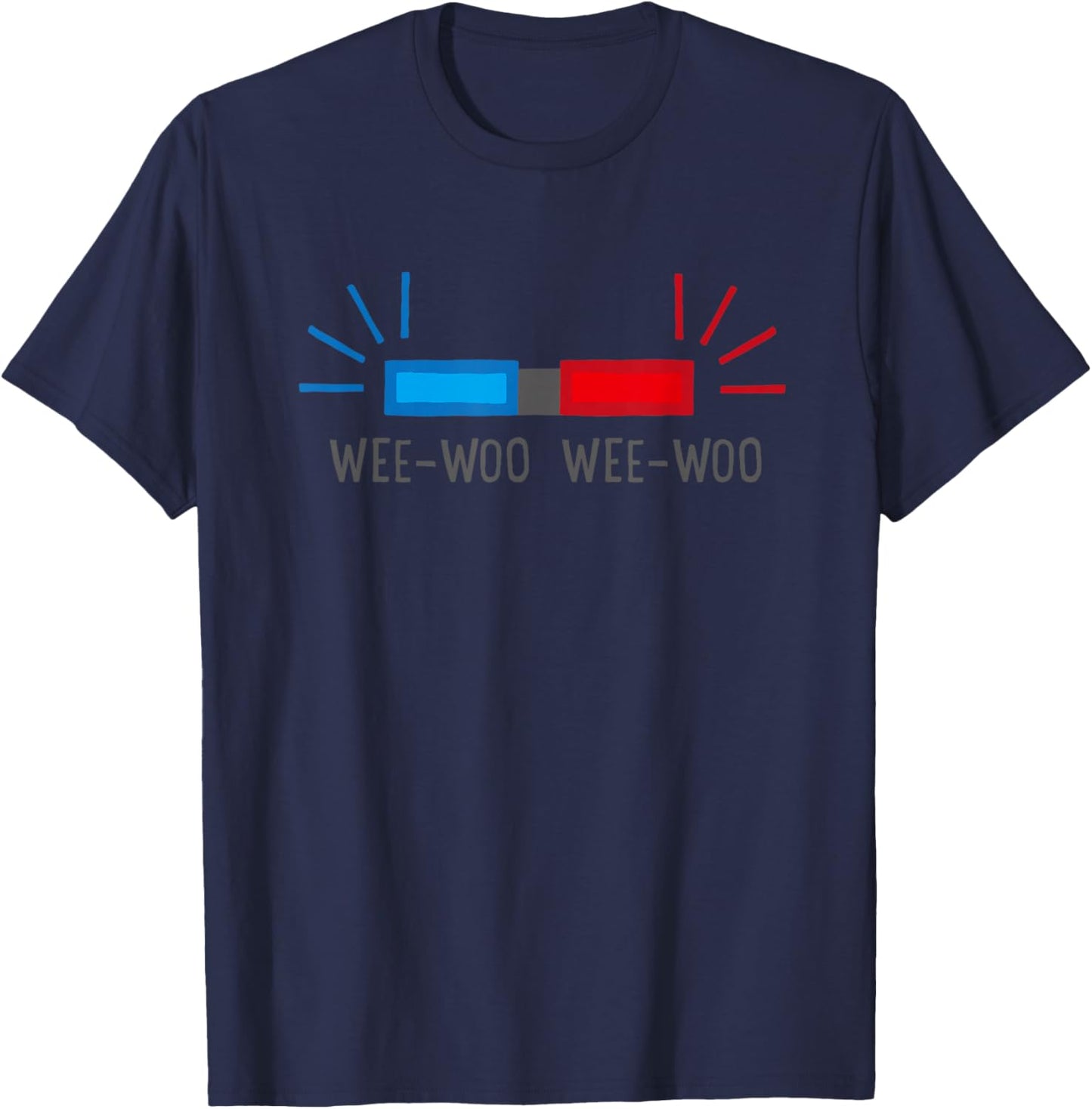 Fun Shirts Wee Woo Police Black Small Short Sleeve T-Shirt - T-Shirt | Navy