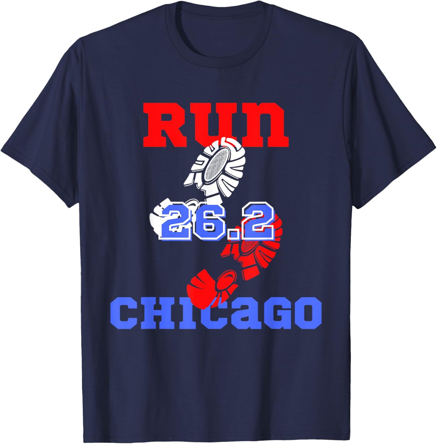 Run the Chicago 26.2 Miles Marathon Runner in Training T-Shirt - T-Shirt | Navy