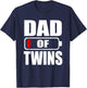 Men Dad Of Twins Daughter Sons Father's Day T-Shirt - T-Shirt | Navy