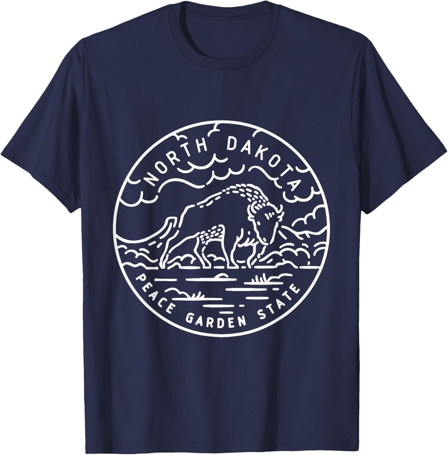 North Dakota 1889 State of North Dakota T-Shirt - T-Shirt | Navy
