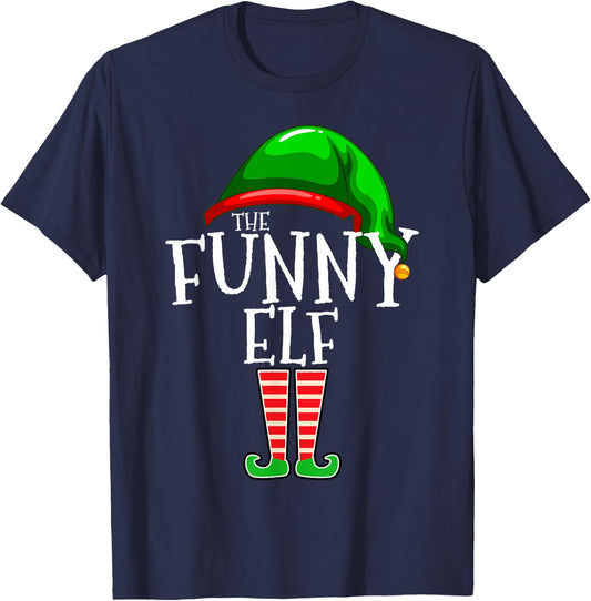 The Funny Elf Group Matching Family Christmas T-Shirt - T-Shirt | Navy