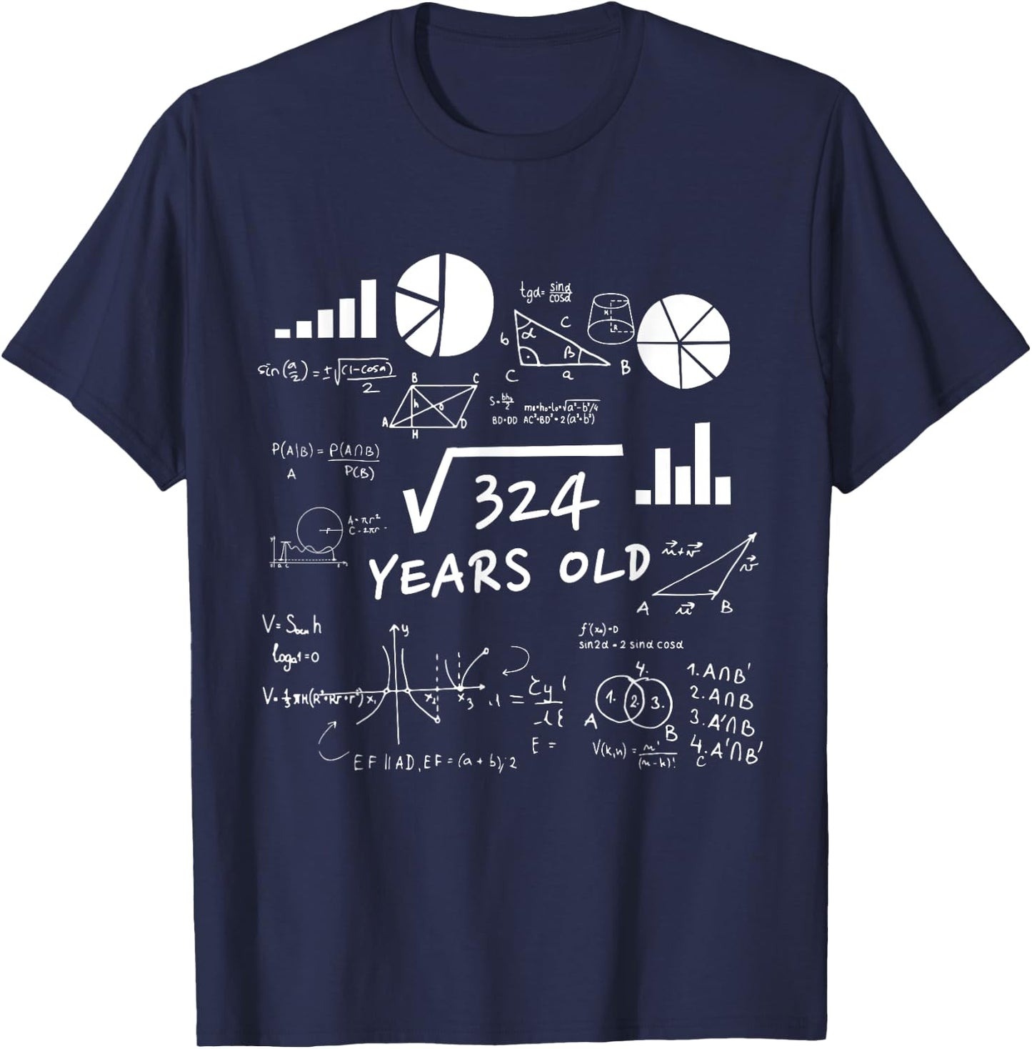 Square Root 18 Year Old Gift Funny Teacher 18th Birthday T-Shirt - T-Shirt | Navy