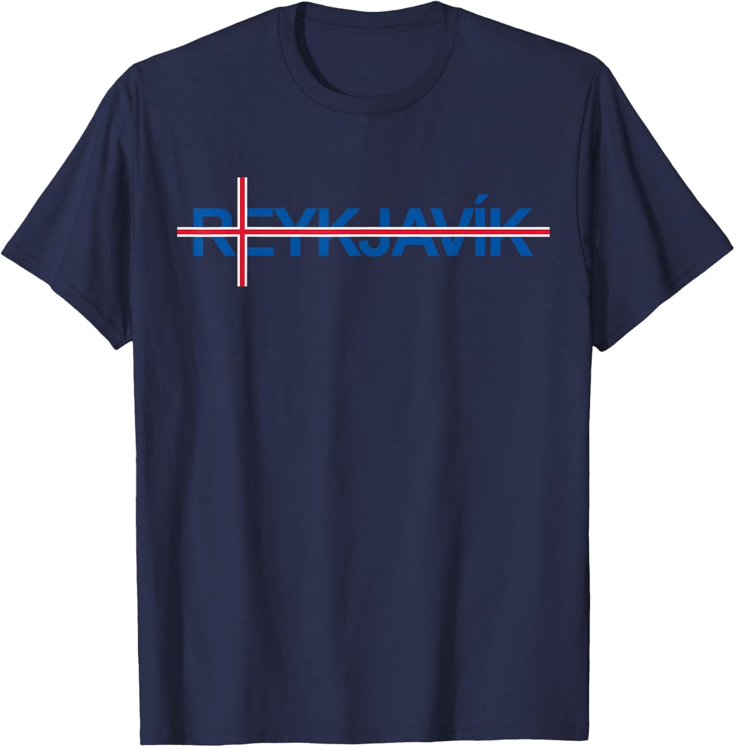 Iceland Flag Travel Holiday Scandinavia Pride Reykjavik T-Shirt - T-Shirt | Navy