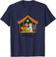 Kids Christmas Nativity Scene Manger Baby Jesus Mary Christian T-Shirt - T-Shirt | Navy