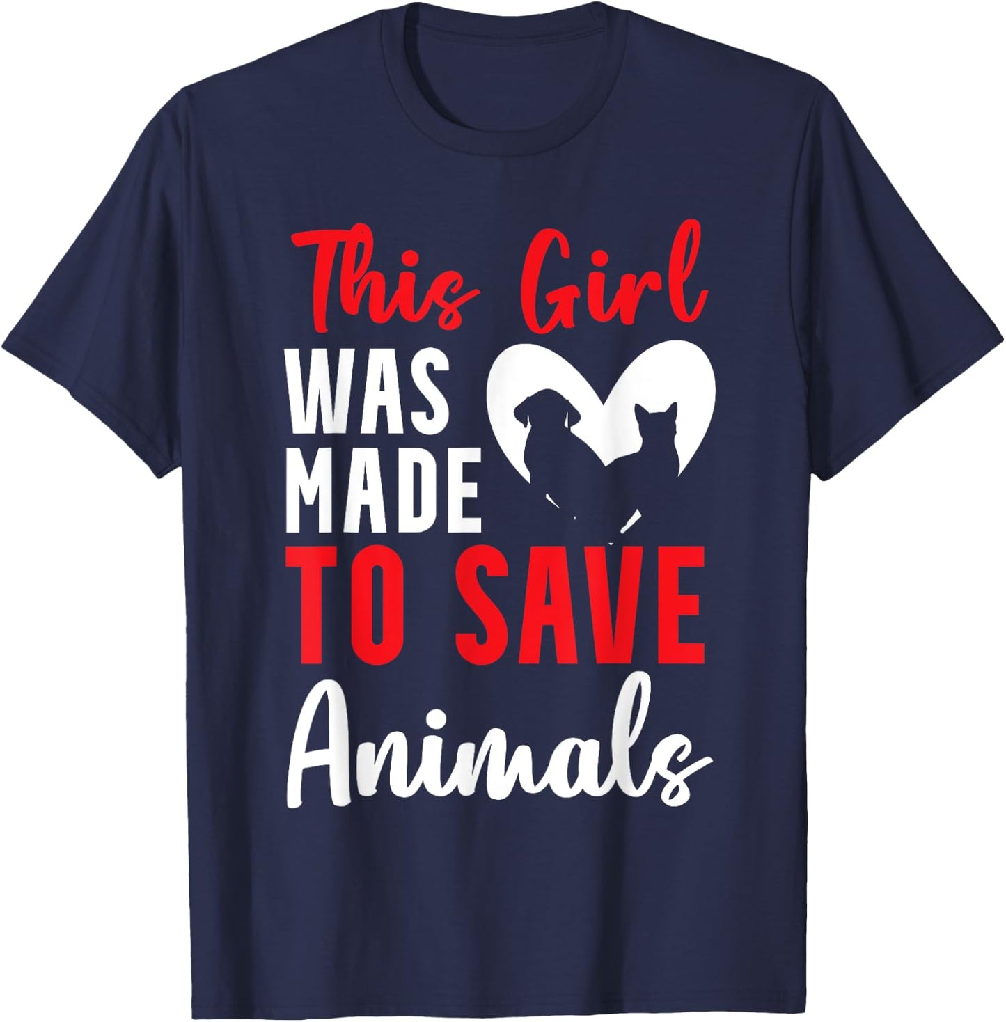 Animal rescuer girl dog rescuer animal rescuer T-Shirt - T-Shirt | Navy