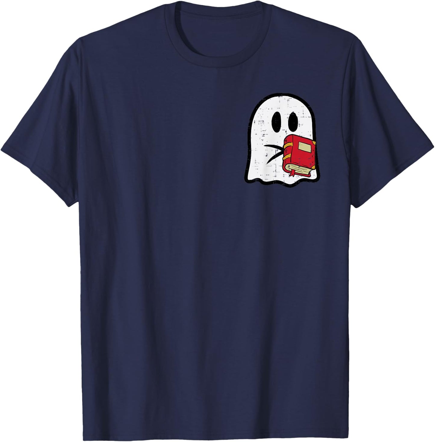 Ghost Read Reading Librarian Book Halloween Men Women Kids T-Shirt - T-Shirt | Navy